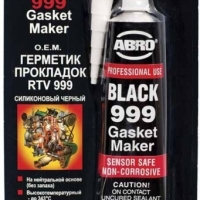 Герметик прокладка силиконовый ABRO masters черный 85гр Китай (1уп-12шт)